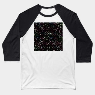 Elegant Iridescent Glitter Dots Black Design Baseball T-Shirt